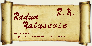 Radun Malušević vizit kartica